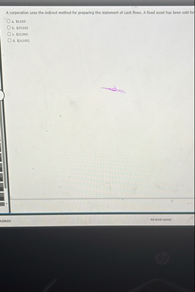 A corporation uses the indirect method for