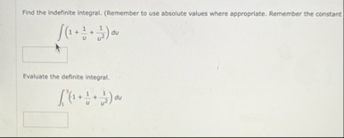 Find the indefinite integral, ( Remember to use