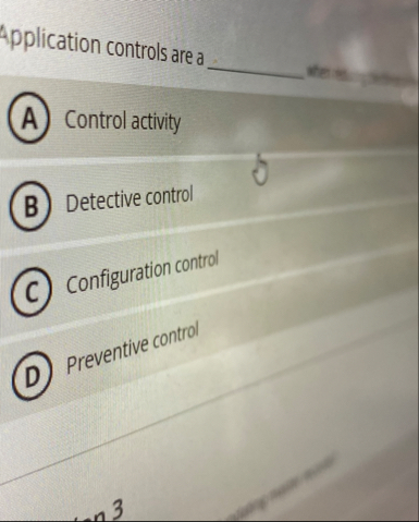 Application controls are a ( A ) Control activity