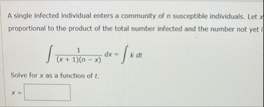 A single infected individual enters a community