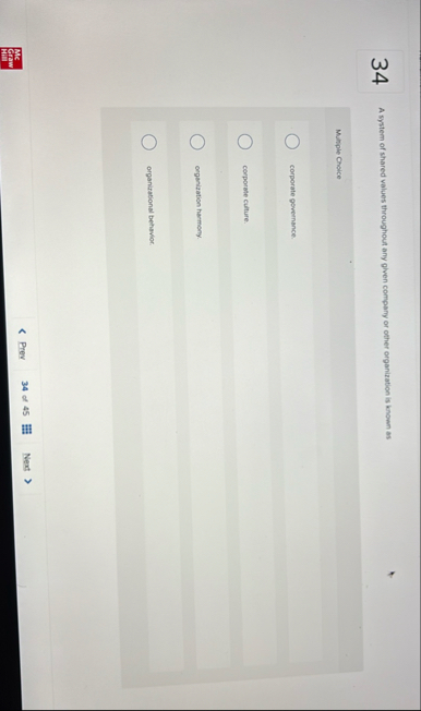 3 4 A system of shared values throughout any