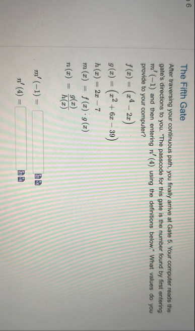 6 The Fifth Gate After traversing your continuous
