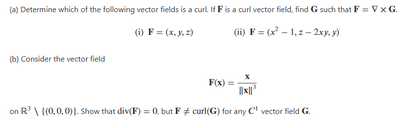 ( a ) Determine which o f the following vector