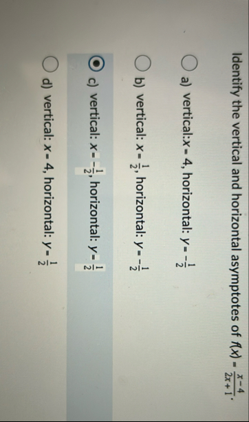 Identify the vertical and horizontal asymptotes