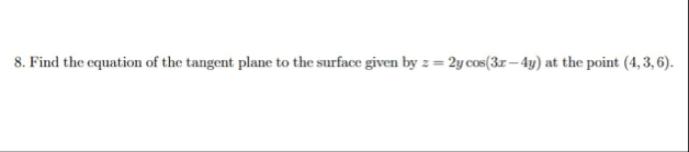 Find the equation of the tangent plane to the