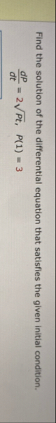 Find the solution of the differential equation