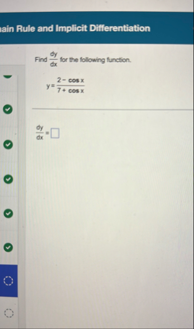 ain Rule and Implicit Differentiation Find d y d