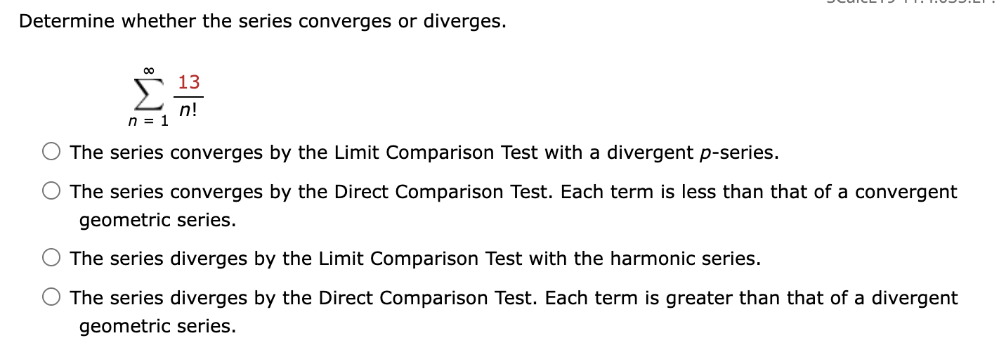 Determine whether the series converges or