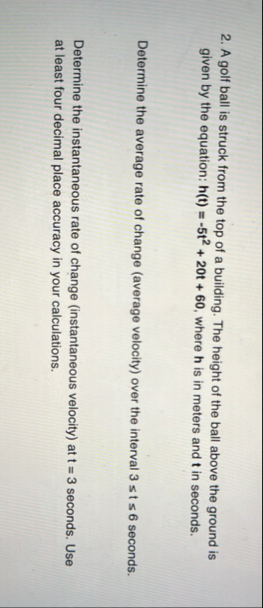 A golf ball is struck from the top of a building.