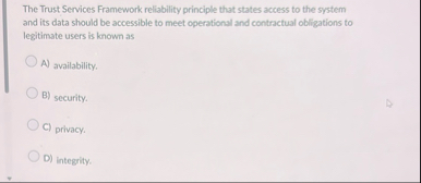 The Trust Services Framework reliability