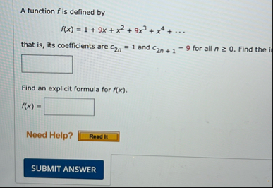 A function f is defined by f ( x ) = 1 9 x x 2 9