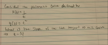 Consider the parametic carre defined by x ( t ) =
