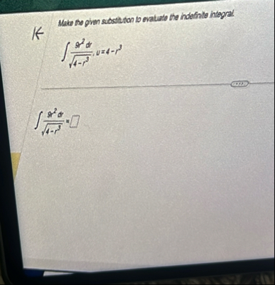 Make the given substititon lo evaluate the