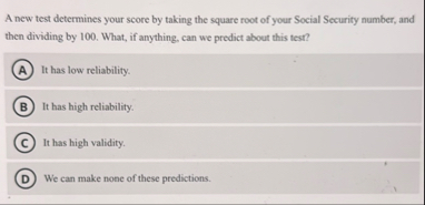 A new test determines your score by taking the