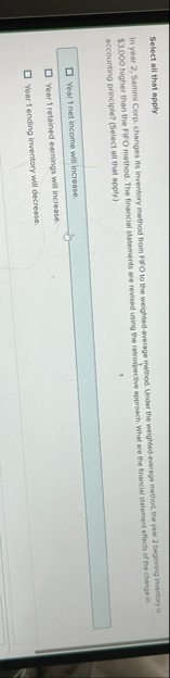 In year 2 , 5 mmi Corp, changes its inventory