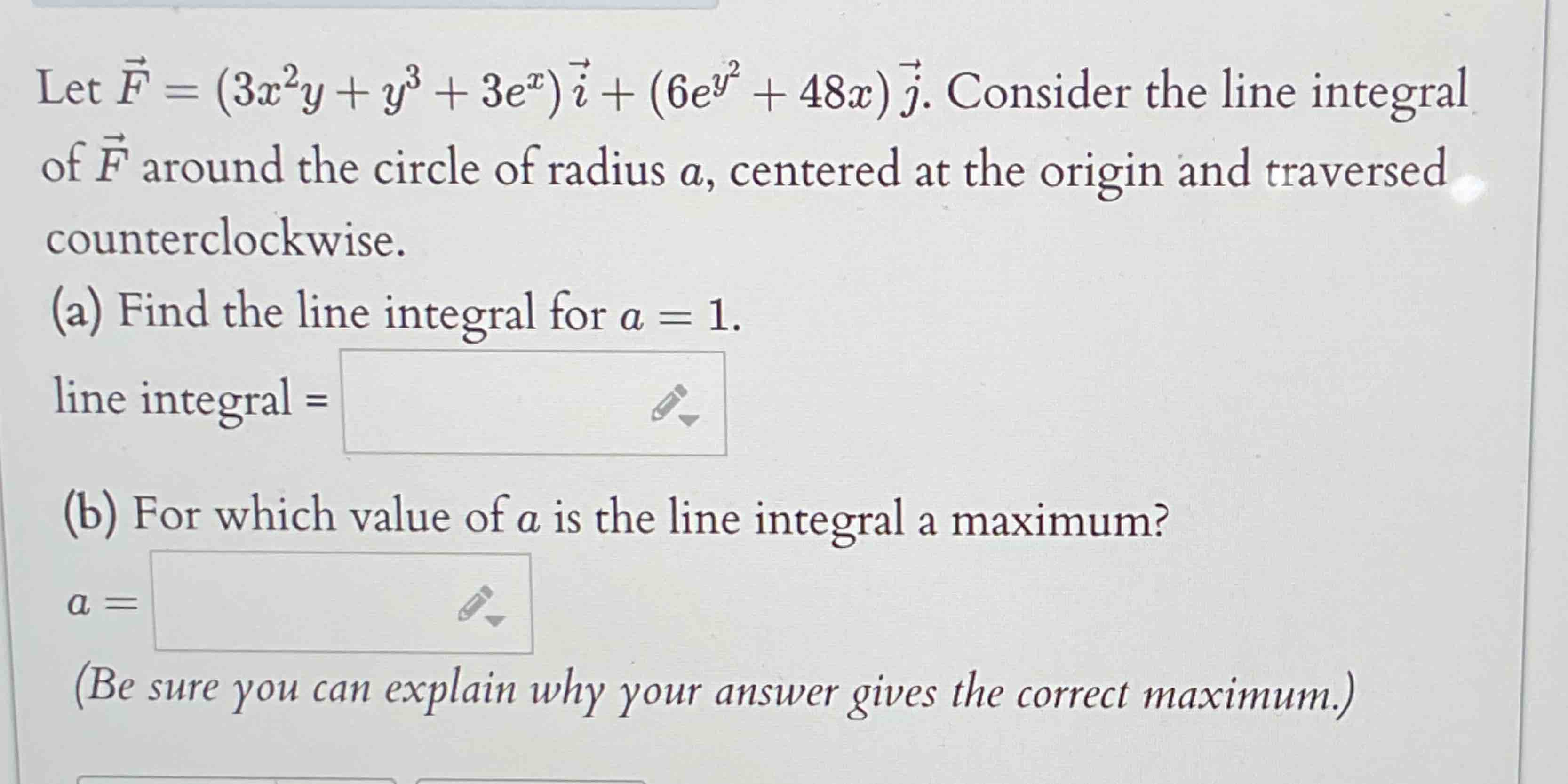 Let vec ( F ) = ( 3 x 2 y + y 3 + 3 e x ) v e c (