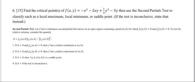 [ 1 5 ] Find the critical point ( s ) of f ( x ,