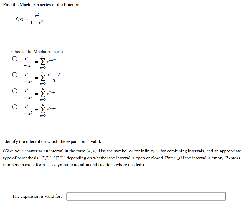 Find the Maclaurin series o f the function. f ( x