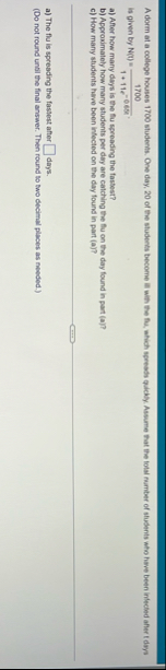 A dorm at a college houses 1 7 0 0 students. One