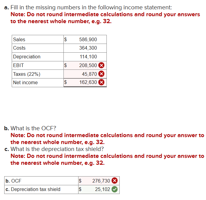 b . What is the OCF? Note: Do not round