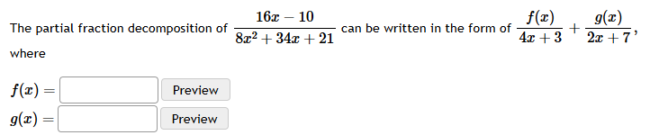 The partial fraction decomposition o f 1 6 x - 1