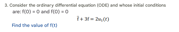 3 . Consider the ordinary differential equation (