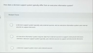 How does a decision support system typically