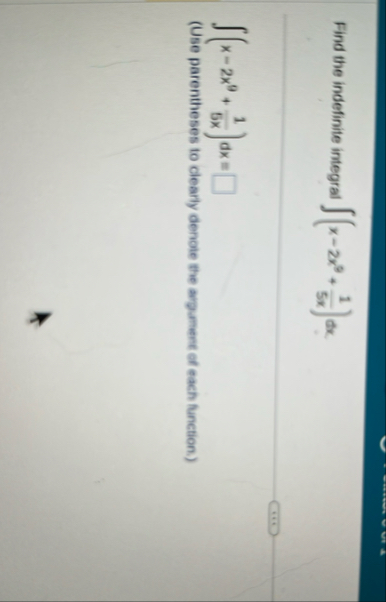 Find the indefinite integral ( x - 2 x 9 1 5 x )