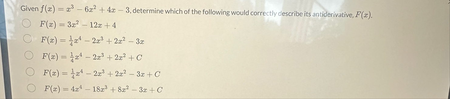 Given f ( x ) = x 3 - 6 x 2 4 x - 3 , determine