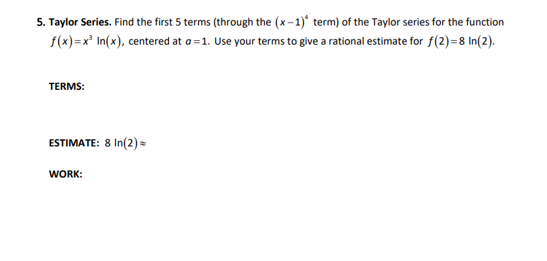 ( x - 1 ) 4 termf ( x ) = x 3 l n ( x ) ,