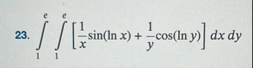 1 e 1 e [ 1 x s i n ( l n x ) 1 y c o s ( l n y )