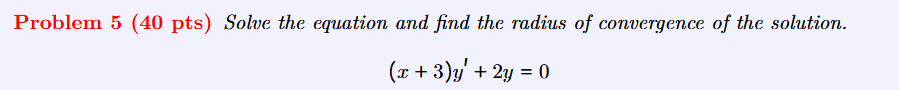Problem 5 ( 4 0 p t s ) Solve the equation and