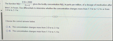 The function NOH = 0 . 5 t 2 5 0 0 7 t 4 gives
