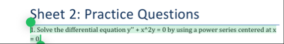 1 . Solve the differential equation y ' ' + x ^ 2