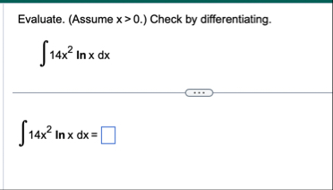 Evaluate. ( Assume x  style=