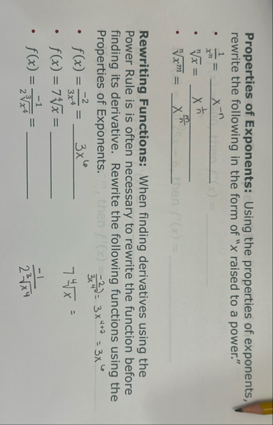Properties of Exponents: Using the properties of