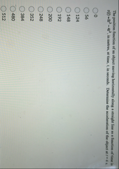 The position function of an object moving