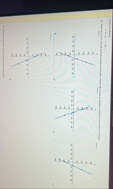 Consider the following x = 3 t 8 , y = 8 t 3 a