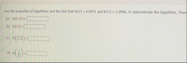 Use the properties of logarithms and the fact