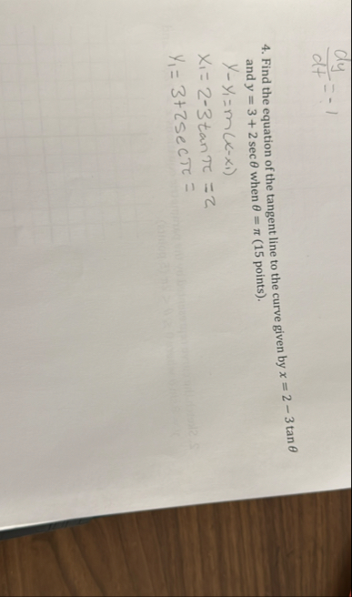 Find the equation of the tangent line to the