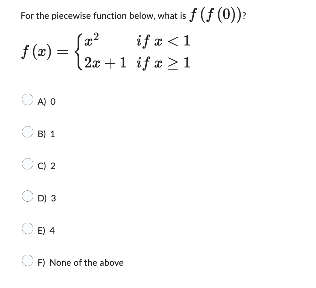 For the piecewise function below, what i s f ( f