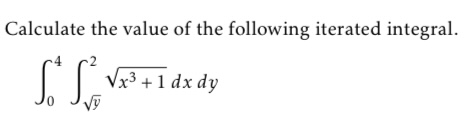 Calculate the value of the following iterated