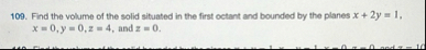 Find the volume of the solid situated in the