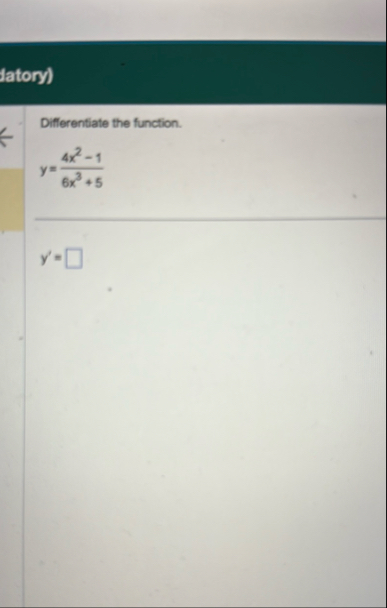 ( Jatory ) Differentiate the function. y = 4 x 2