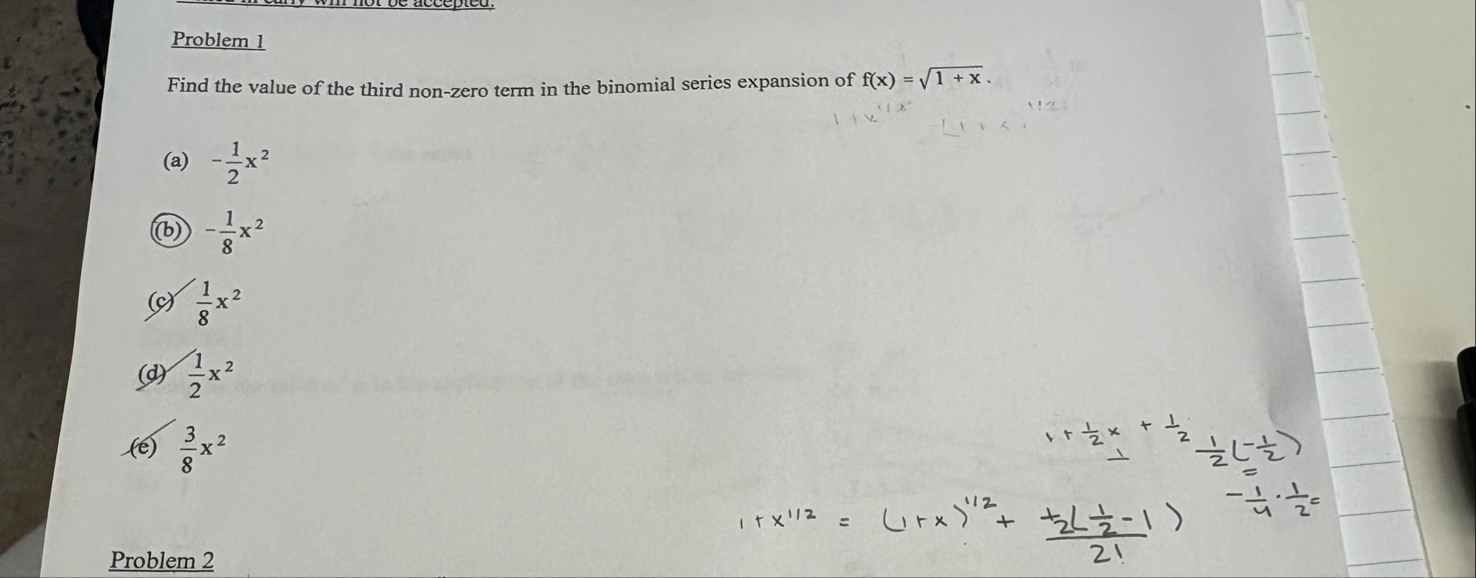 Problem 1 Find the value of the third non - zero