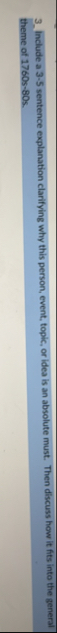 Include a 3 - 5 sentence explanation clarifying
