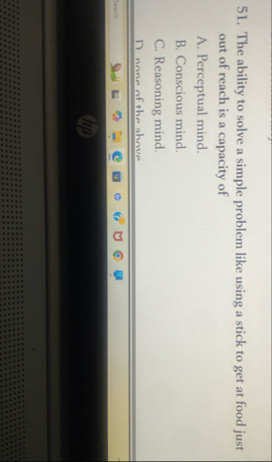 The ability to solve a simple problem like using