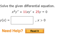 Solve the given differential equation. y ( x ) =