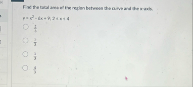 Find the total area of the region between the