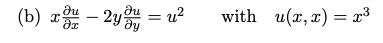 Solve the following equations using the method of